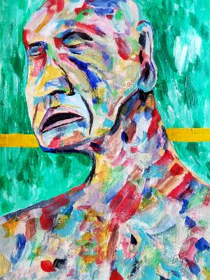 The agony without the ecstasy. © 2022 By Duane Kirby Jensen, 9 x 12 acrylicl on watercolor paper